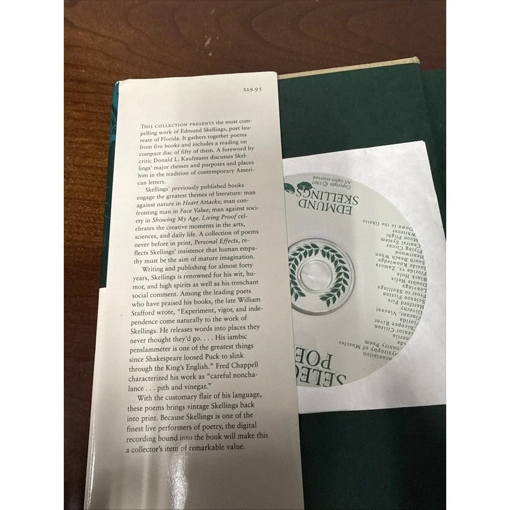 COLLECTED POEMS: 1958-1998 By Edmund Skellings - Hardcover - SIGNED -Audio‎ CD